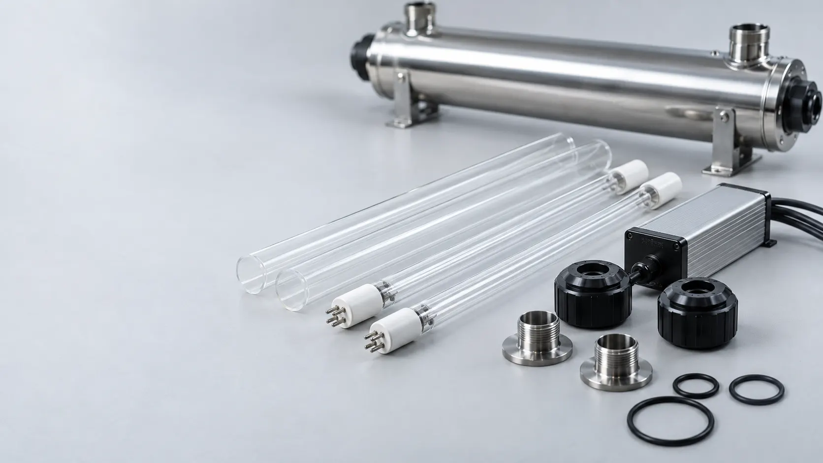 Replacement UV lamps, quartz sleeves, ballast and seals
