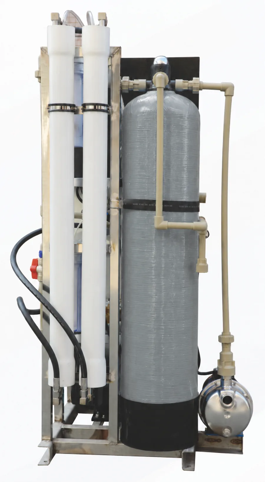 KONCHE SWRO unit — internal frame and valve arrangement detail