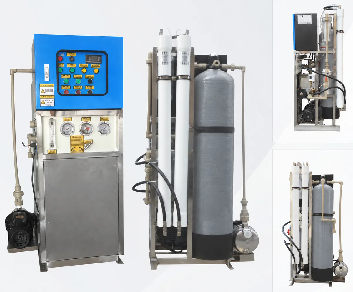 KONCHE seawater desalination reverse osmosis plant with FRP pressure vessel and control cabinet