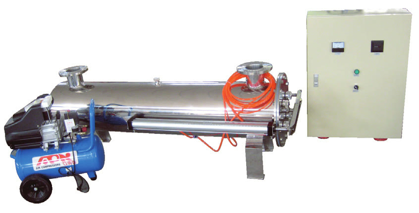 KCF closed-vessel UV sterilizer with automatic wiping system and control cabinet