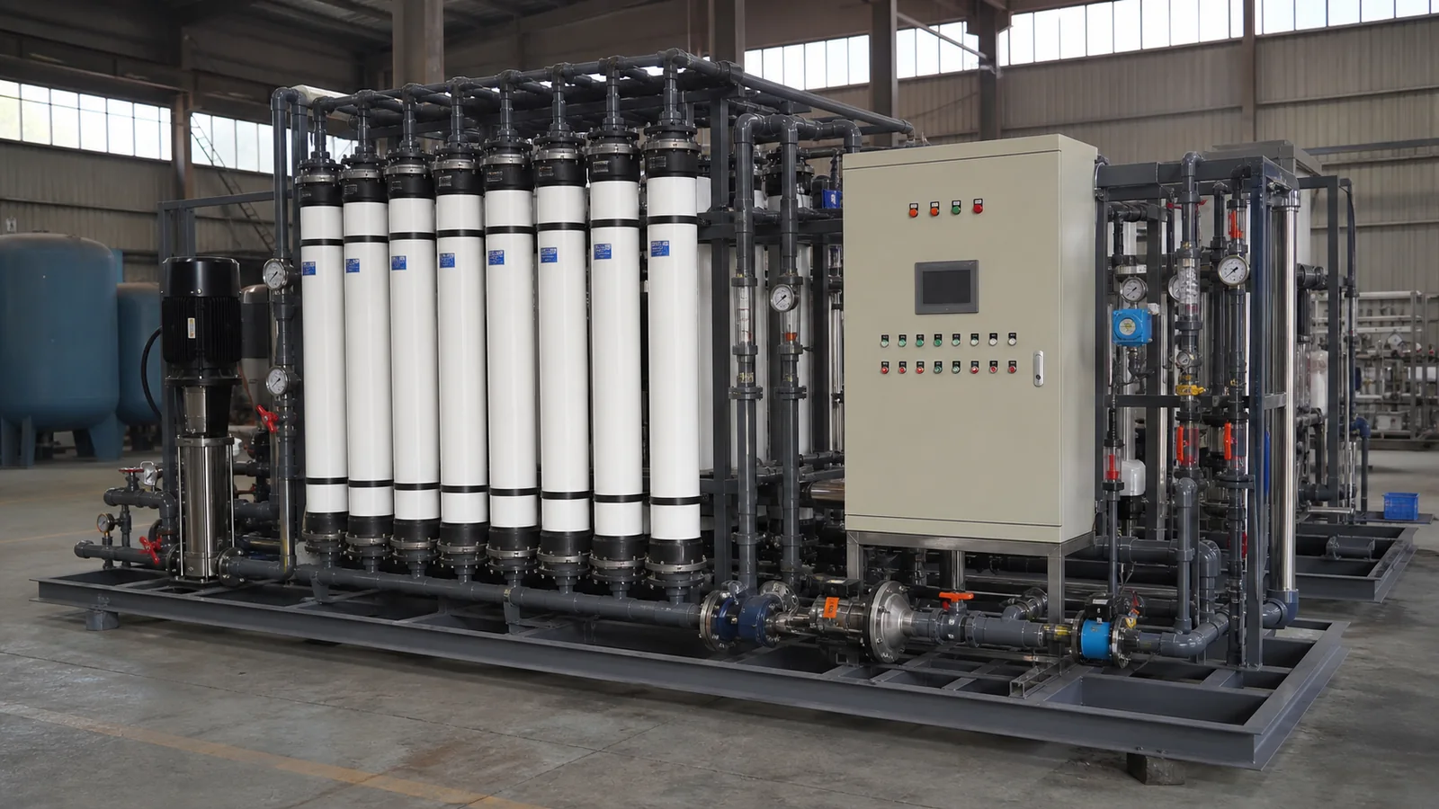Complete industrial ultrafiltration pretreatment equipment skid